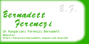 bernadett ferenczi business card